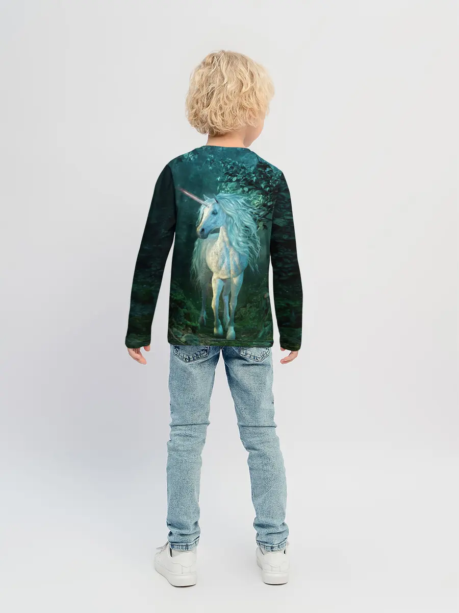Детский лонгслив / Единорог