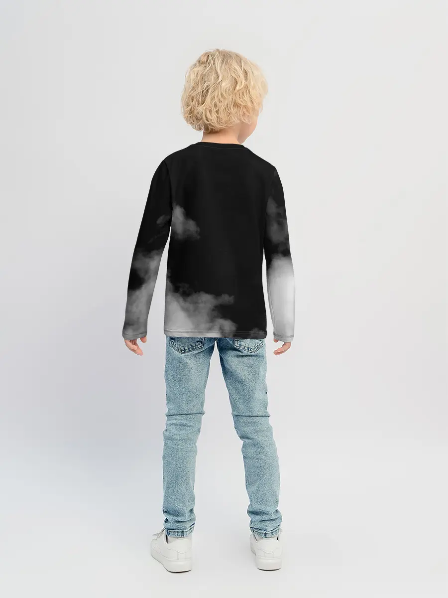 Детский лонгслив / Логотип Черного Клевера в дымке