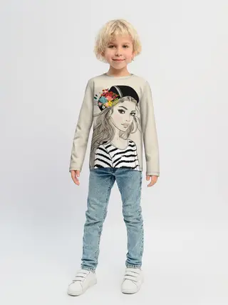 Детский лонгслив / Парижанка в берете