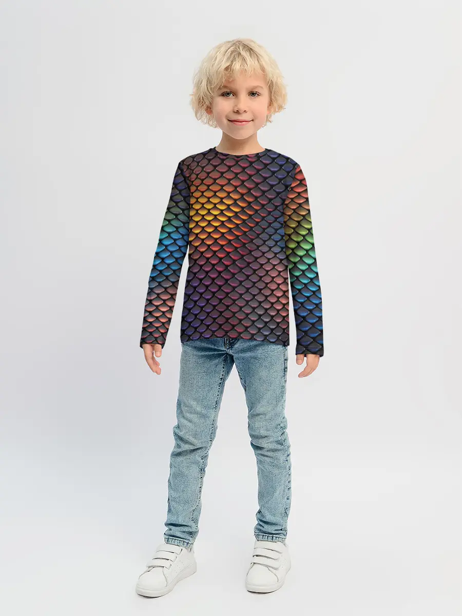 Детский лонгслив / Радужная чешуя