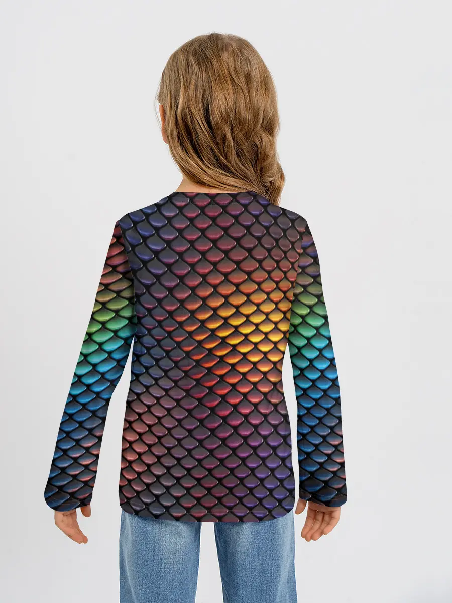 Детский лонгслив / Радужная чешуя