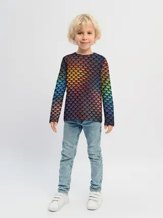 Детский лонгслив / Радужная чешуя
