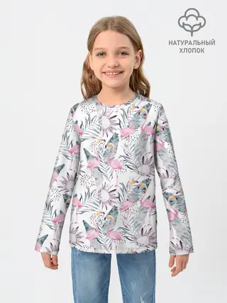 Детский лонгслив / Фламинго