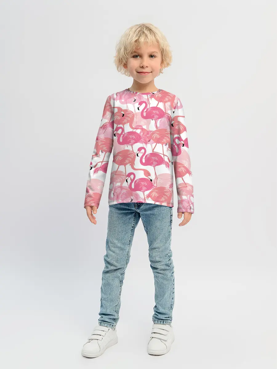 Детский лонгслив / Фламинго