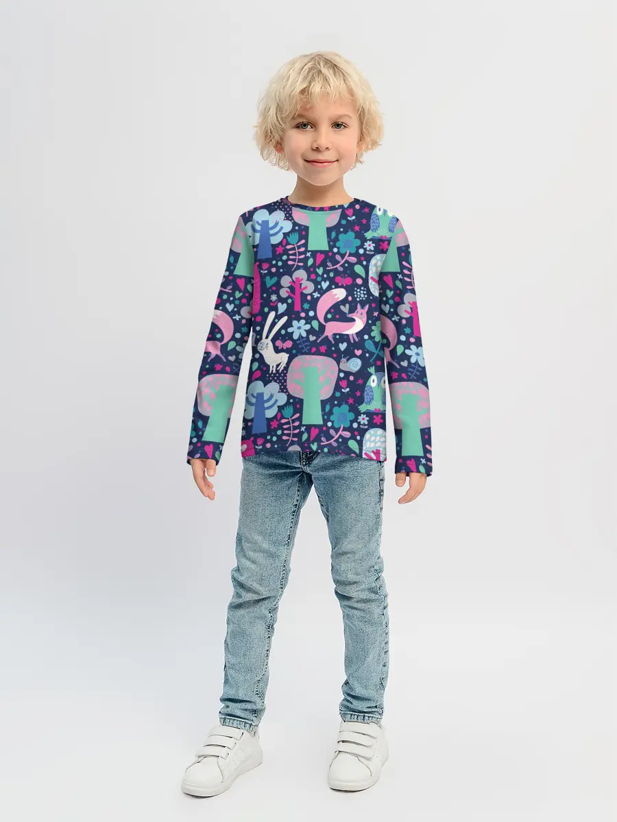 Детский лонгслив / Лесные животные