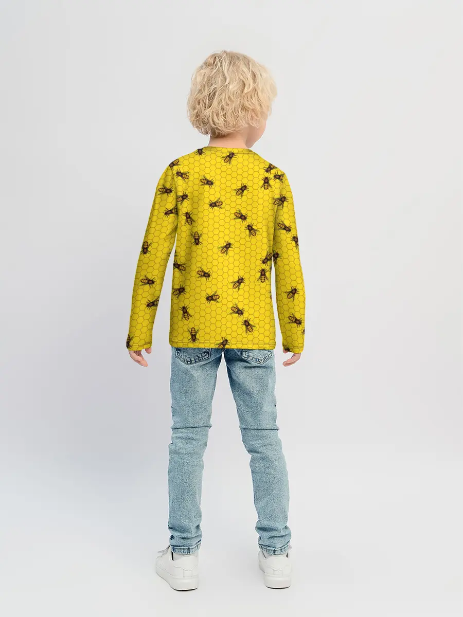 Детский лонгслив / Пчелы в сотах