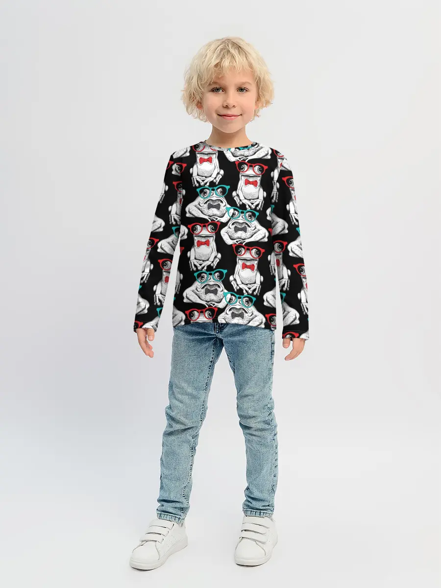 Детский лонгслив / Лягушки в очках