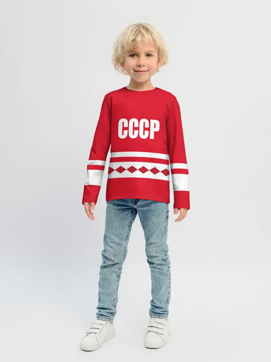 Детский лонгслив / Хоккейный Болельщик СССР