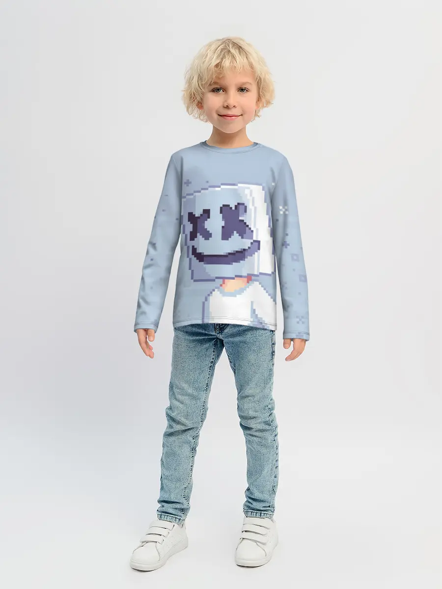 Детский лонгслив / Marshmello Pixel
