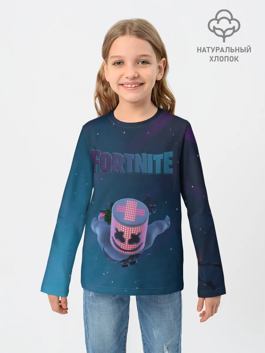 Детский лонгслив / Fortnite x Marshmello