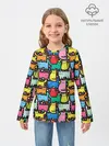 Детский лонгслив / Разноцветные котики
