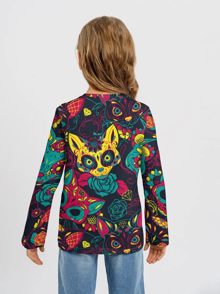 Детский лонгслив / Кошачий День Мёртвых