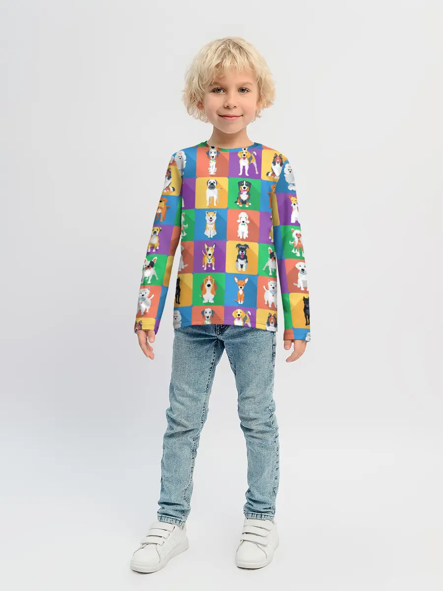 Детский лонгслив / Забавные собаки