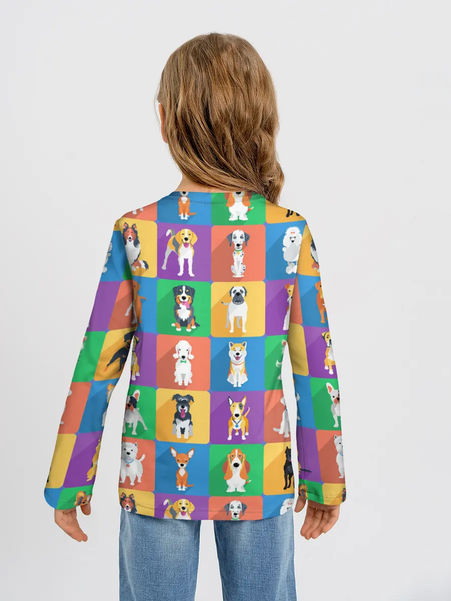 Детский лонгслив / Забавные собаки