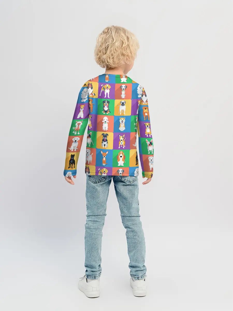 Детский лонгслив / Забавные собаки