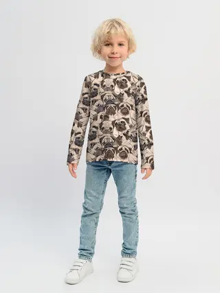 Детский лонгслив / Мопсы