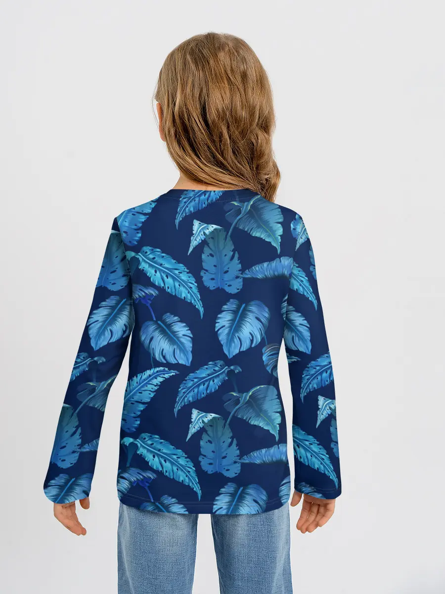 Детский лонгслив / Листья. Ночные тропики