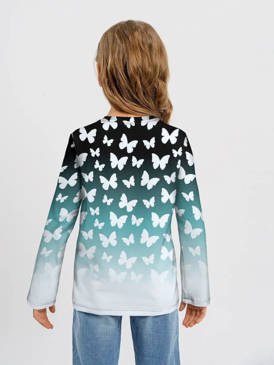 Детский лонгслив / Бабочки