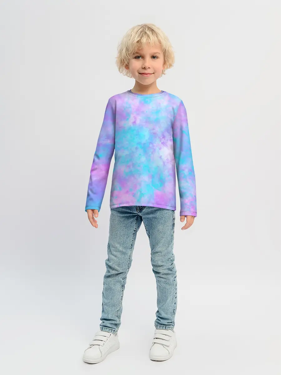 Детский лонгслив / Мрамор Tie Dye