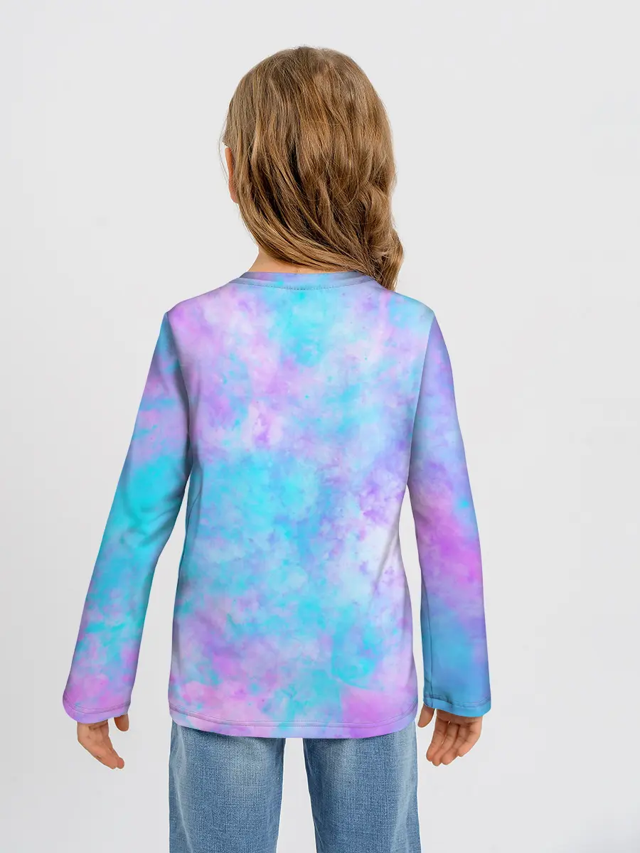 Детский лонгслив / Мрамор Tie Dye