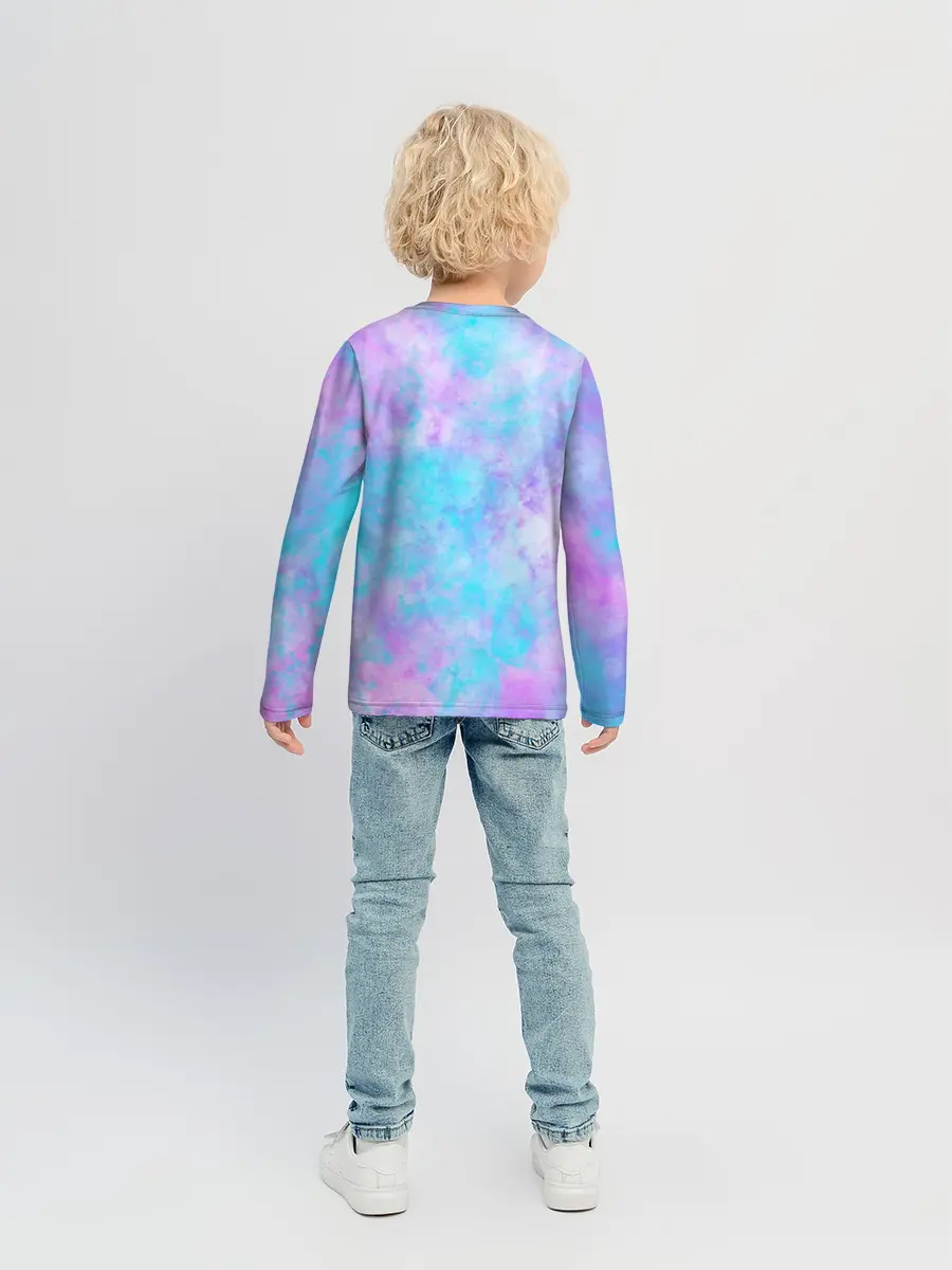 Детский лонгслив / Мрамор Tie Dye