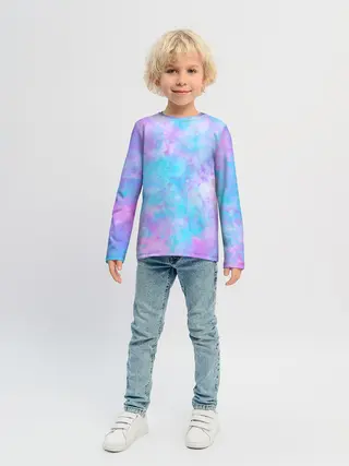 Детский лонгслив / Мрамор Tie Dye