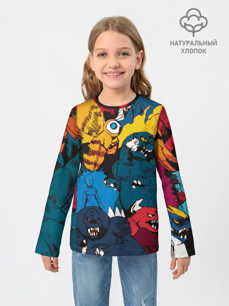 Детский лонгслив / Годзилла