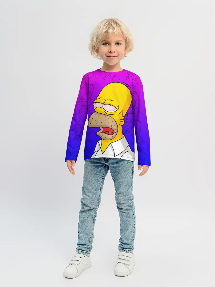 Детский лонгслив / Уставший Гомер