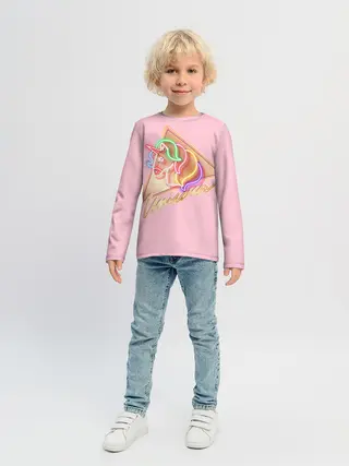 Детский лонгслив / Единорог