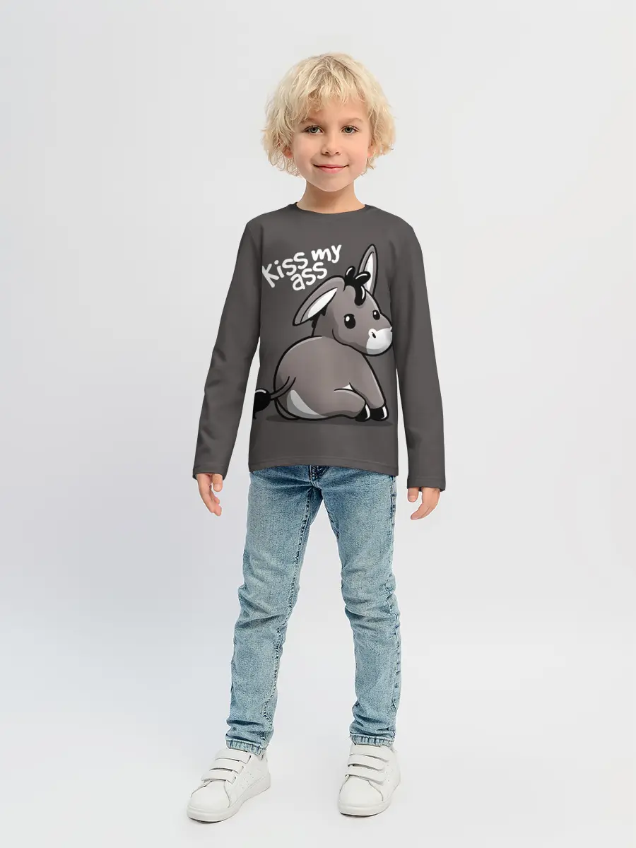 Детский лонгслив / Мягкий ослик