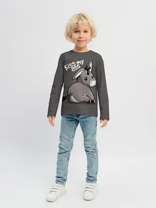 Детский лонгслив / Мягкий ослик