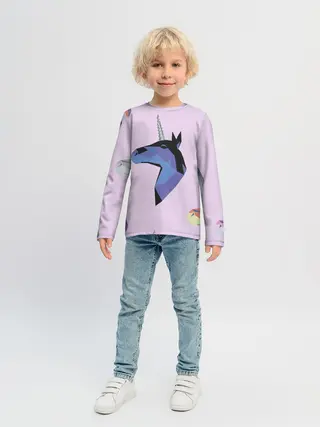 Детский лонгслив / Единорог