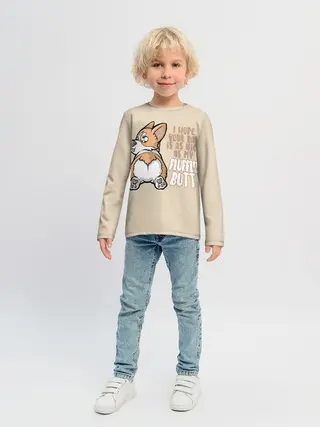 Детский лонгслив / Милый Корги