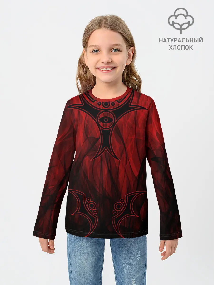 Детский лонгслив / Red-n-black okto