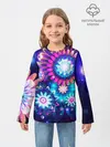 Детский лонгслив / Неоновые Цветы