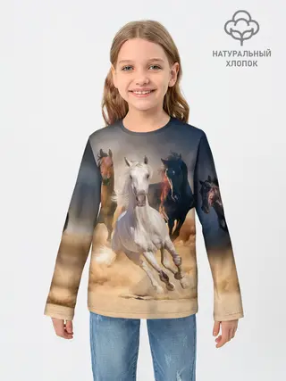 Детский лонгслив / Табун