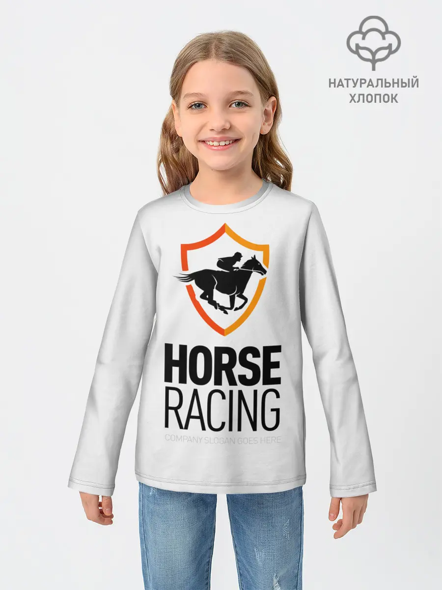 Детский лонгслив / Horse racing
