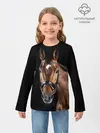 Детский лонгслив / Гнедая лошадь