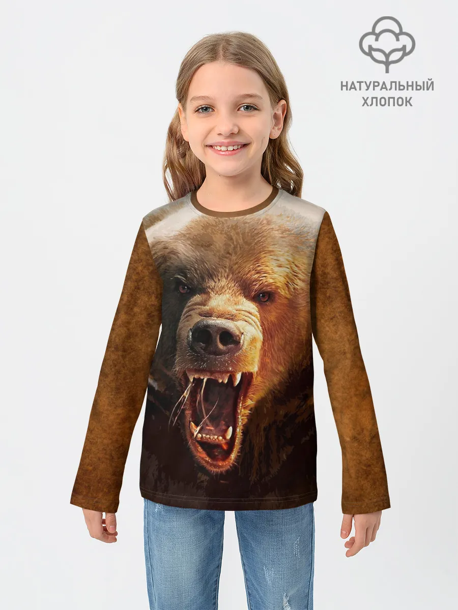 Детский лонгслив / Медведь