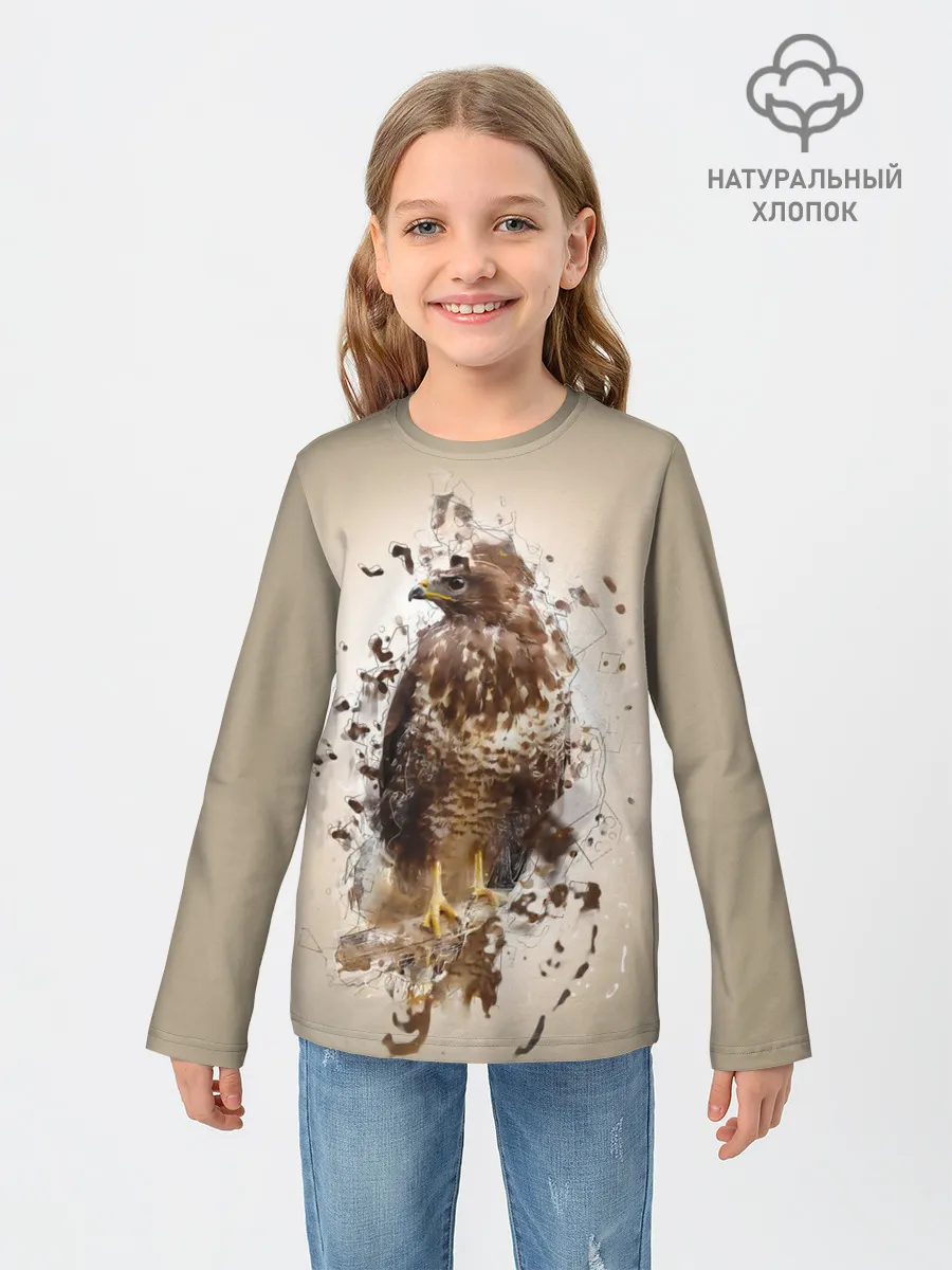 Детский лонгслив / Птица