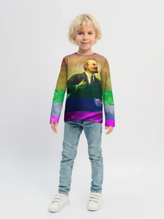 Детский лонгслив / Радужный Ленин