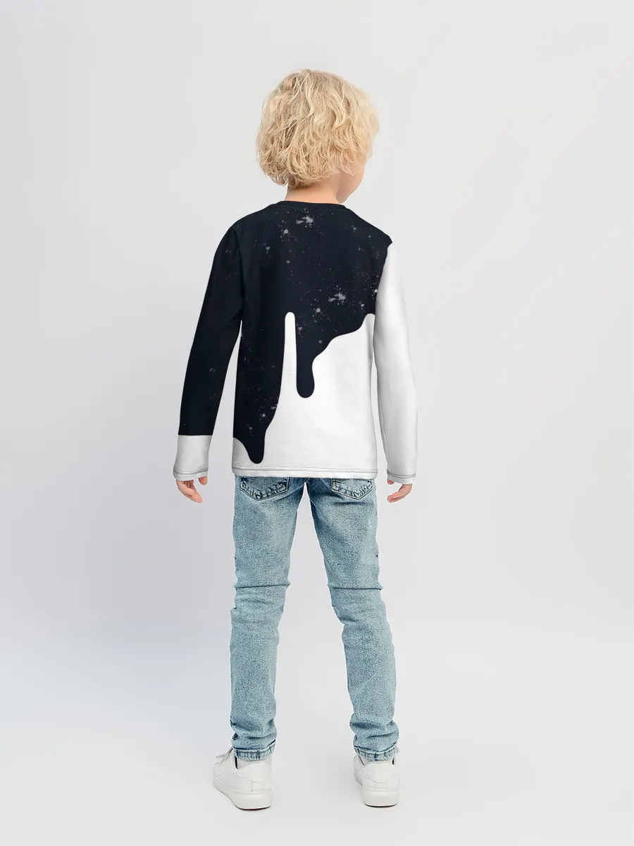 Детский лонгслив / Черно-белый