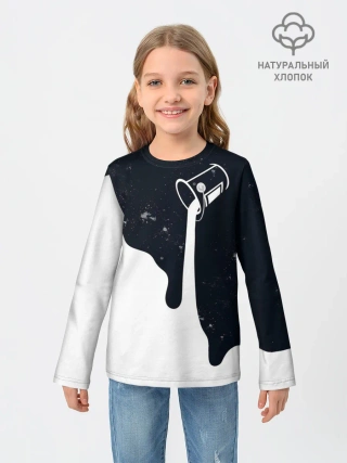 Детский лонгслив / Черно-белый