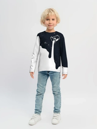 Детский лонгслив / Черно-белый