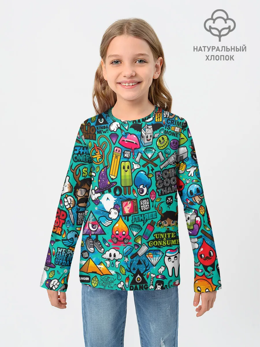 Детский лонгслив / стикербомбинг