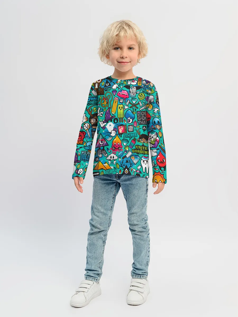 Детский лонгслив / стикербомбинг