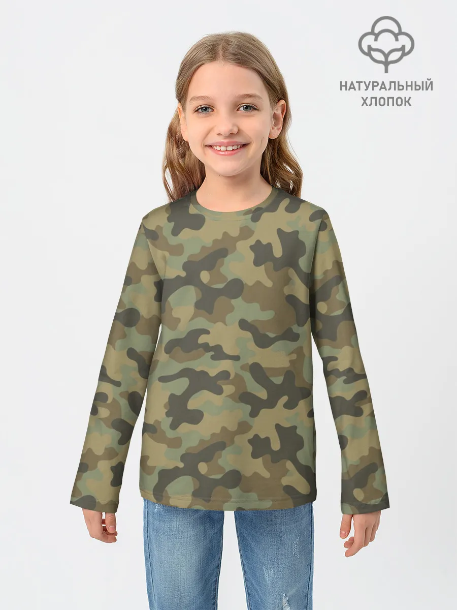 Детский лонгслив / Хаки