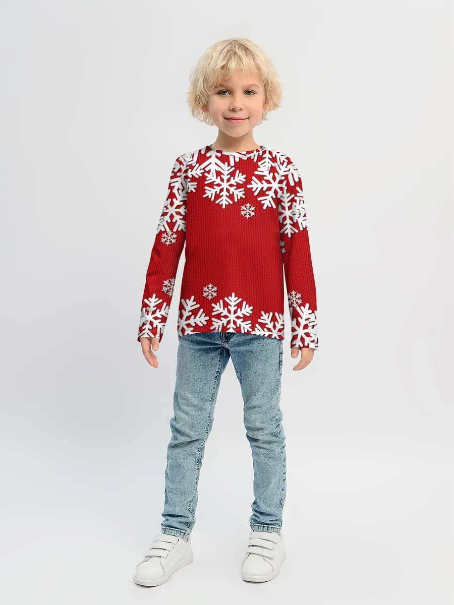 Детский лонгслив / Снежинки