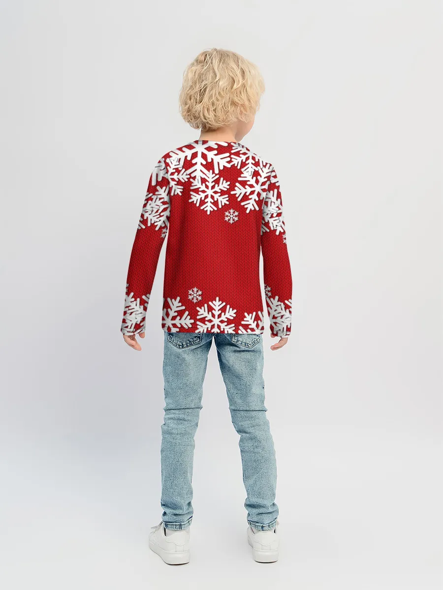 Детский лонгслив / Снежинки