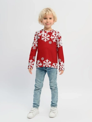 Детский лонгслив / Снежинки